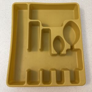 Vintage Rubbermaid Gold Utensil Flatware Silverware Tray Drawer Organizer